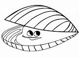 Happy Clam Coloring Page  Free Printable Pages For Kids sketch template