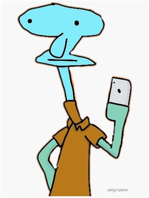 "cursed Squidward mirror selfie" Sticker for Sale by amy-wenn | Redbubble