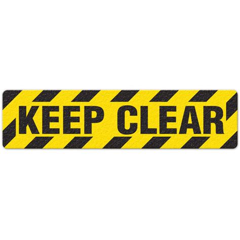 Anti-Slip Floor Sign: Keep Clear (6" x 24") | INCOM Manufacturing