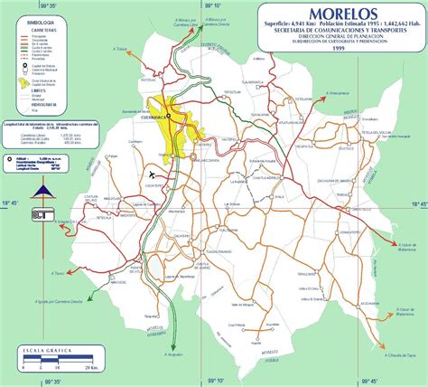 Mapa de Morelos (Estado), Mexico - mapa.owje.com