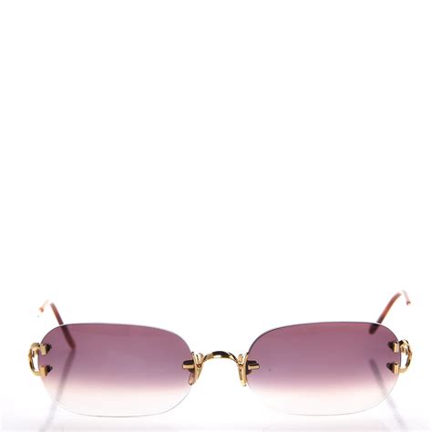 CARTIER Rimless Gradient Sunglasses Gold 279320