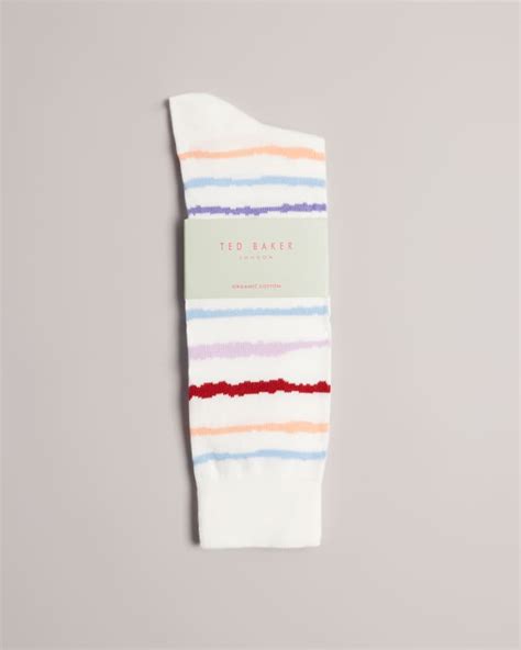 TED BAKER LONDON - PAINTY WHITE PAINTED STRIPE SOCKS | Matt La Moda Menswear