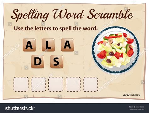 Spelling Word Game Word Salad Illustration Stock Vector (Royalty Free ...