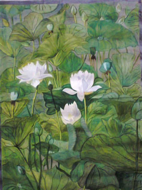 The White Lotus Painting by Uma Swaminathan - Pixels