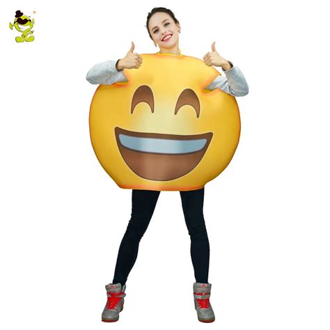 2018 Women Emoji laugh Costume Jumpsuit Cartoon Cosplay Emoji Mascot Costumes For Adults ...