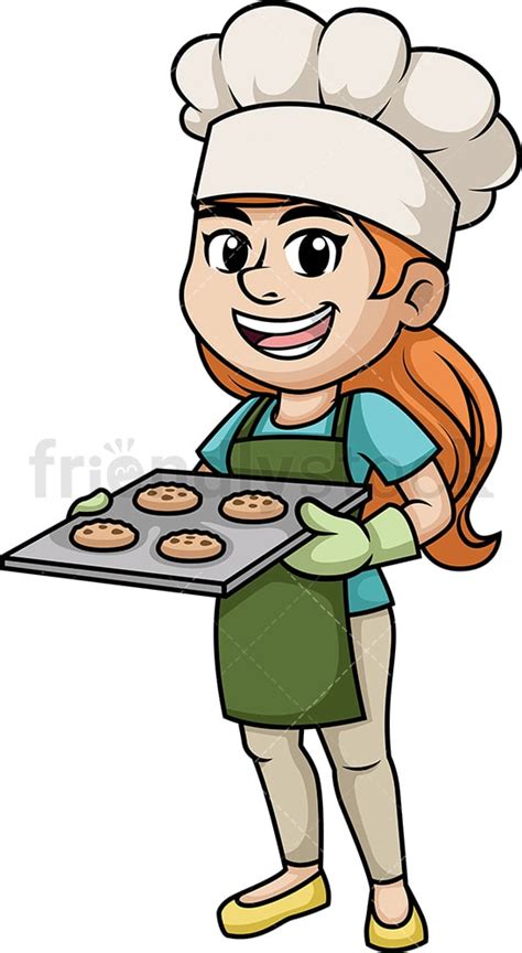 Woman Baking Cookies Cartoon Vector Clipart - FriendlyStock