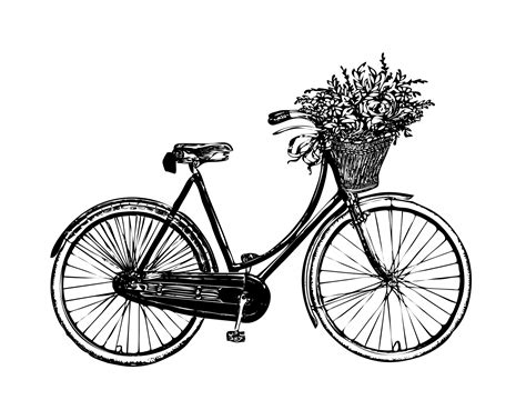 Bicycle Flowers Vintage Clipart Free Stock Photo - Public Domain Pictures