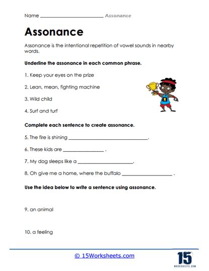 Assonance Worksheets - 15 Worksheets.com