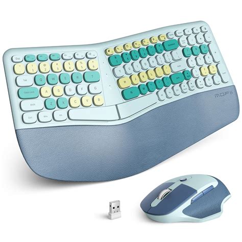 MOFII Ergonomic Wireless Keyboard and Mouse, 2.4G USB Full Size ...