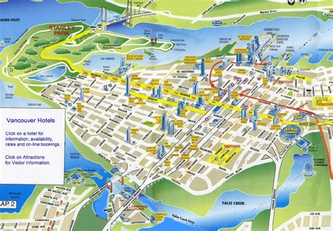 Vancouver Hotel and Attractions Map