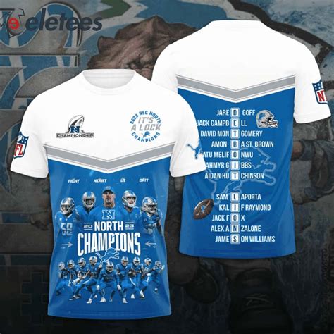 Lions 2023 NFC North Champions It's A Lock Shirt NFC Championship