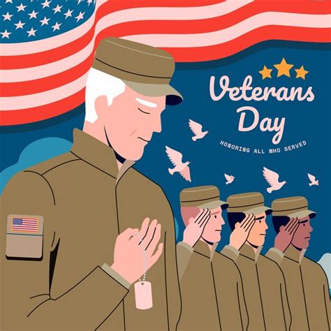 Premium Vector | Flat veterans day illustration