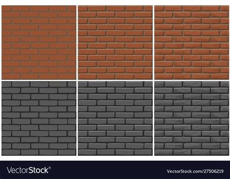 Brick wall texture seamless 3 step drawing Vector Image