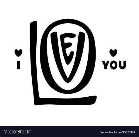 I love you text Royalty Free Vector Image - VectorStock