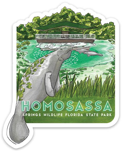 Homosassa Springs Wildlife Florida State Park Sticker | jellypressco
