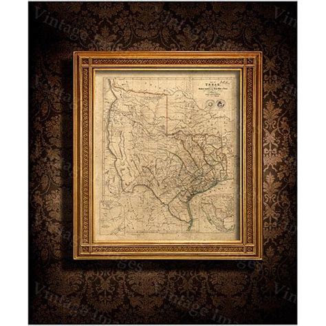 Old Texas wall Map 1841 Vintage Historical map Antique style Map of ...