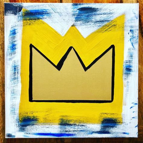 Basquiat Crown | Acrylic painting canvas, Basquiat crown, Contemporary ...