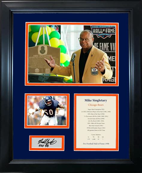 Amazon.com: Framed Mike Singletary Hall of Fame Facsimile Laser Engraved Signature Auto Chicago ...