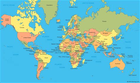 Printable Blank World Map with Countries & Capitals [PDF] - World Map with Countries