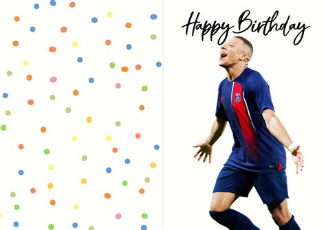 Mbappe Birthday Card Digital Download Kylian Mbappe Card - Etsy