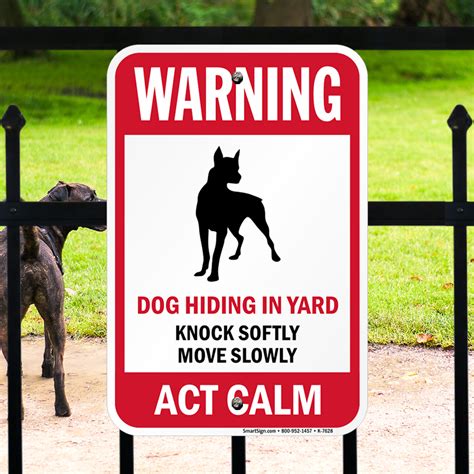 Funny Dog Hiding in Yard Knock Softly Move Slowly Sign, SKU: K-7628