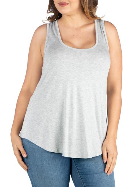 Women's Plus Size Round Hemline Plus Size Razorback Tank Top - Walmart.com