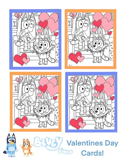 Bluey Valentine's Day Cards - Instant Download printables!