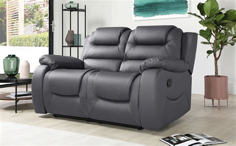 Vancouver Grey Leather 2 Seater Recliner Sofa | Furniture Choice