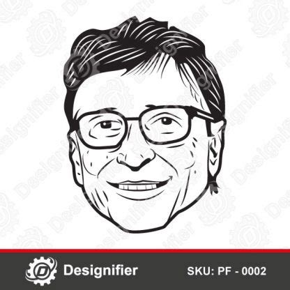 Bill Gates Vector Drawing PF0002, DXF SVG File Ready for Cutting with ...