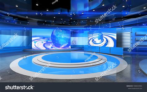 News Studio Backdrop Tv Shows On Stock Illustration 1980659903