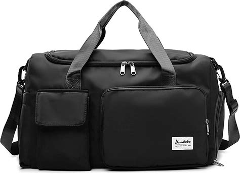 Gym Duffle Bag with Shoe Compartment Wet Pocket, Weekender Travel Bag ...