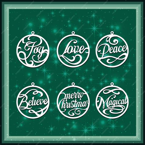 Premium Vector | Beautiful words for christmas tree ornament and decorations acrylic