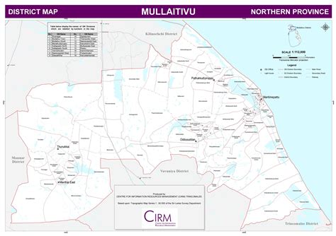 Maps of Province, Districts and DS Divisions – Northern Provincial Council, Sri Lanka