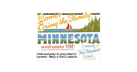 Minnesota - Land of Ten Thousand Lakes Postcard | Zazzle