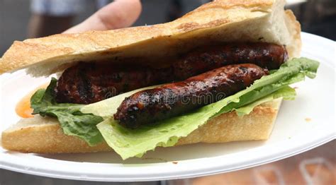 Merguez Sandwich for Bastille Day Celebration Stock Image - Image of ...