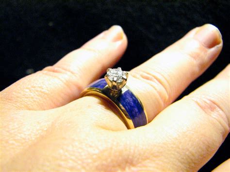 Custom Cast 14k Gold Diamond Ring w/ Gel Sugilite inlay | Flickr