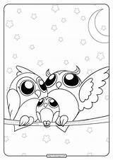 Owl Family Coloring Sheets Pages sketch template