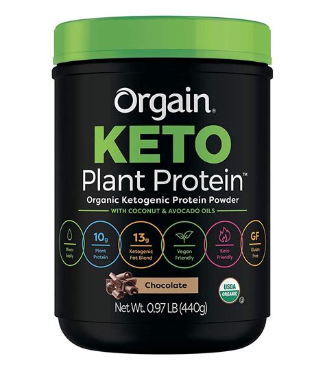 Orgain Keto Plant-Based Protein Powder, Chocolate- Keto Friendly ...