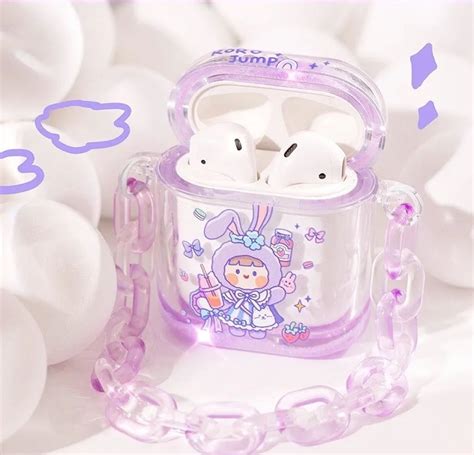 Cute Airpods Case with Keychain | Lavender Girl Bora Sparkly Sling AirPods Case in 2021 | Kawaii ...