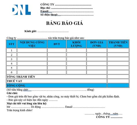 Mẫu Bảng Báo Giá Thi Công Xây Dựng Năm 2022 - Tư Vấn DNL - Sửa Nhà Sơn Nhà 10 Địa Chỉ Uy Tín Tại ...