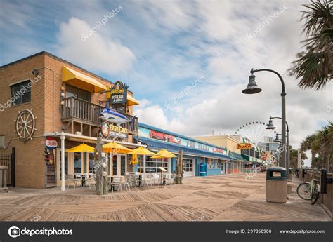 Restaurants on Myrtle Beach Boardwalk – Stock Editorial Photo © felixtm #297850900