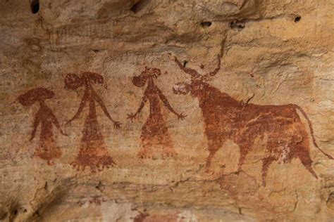 Rock painting, Ennedi Plateau, UNESCO World Heritage Site, Ennedi region, Chad, Africa - Stock ...