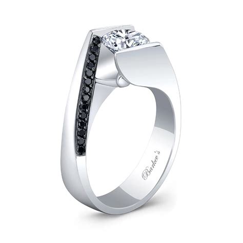 Tension Setting Black Diamond Accent Ring | Barkev's