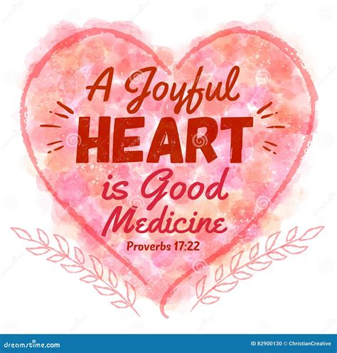 A Joyful Heart is Good Medicine Stock Illustration - Illustration of ...