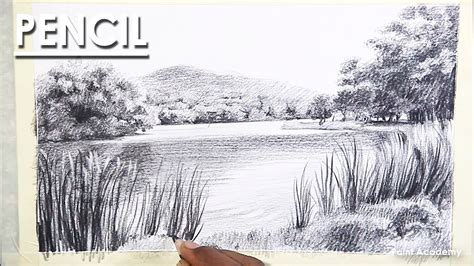 Lake Drawing Pencil