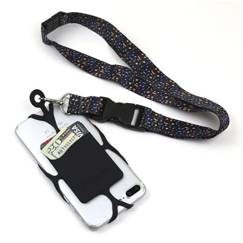 Cell Phone Lanyard Neck Strap Smartphone Holder Lanyard Necklace Wrist Strap With ID Card Slot ...