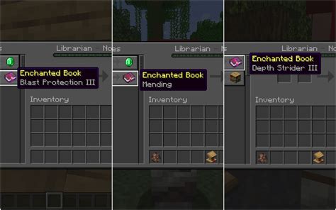 Which enchantments can librarian villagers give in Minecraft?