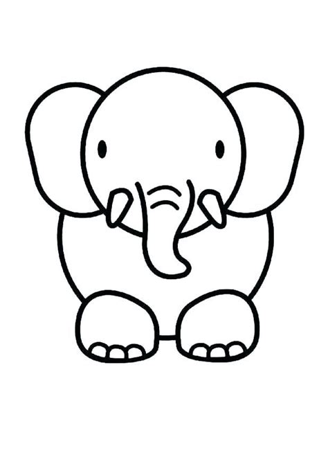 Cute Baby Elephant Coloring Page