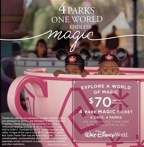 The 4 Park Magic Ticket is the best way to experience the special magic found in each Walt ...