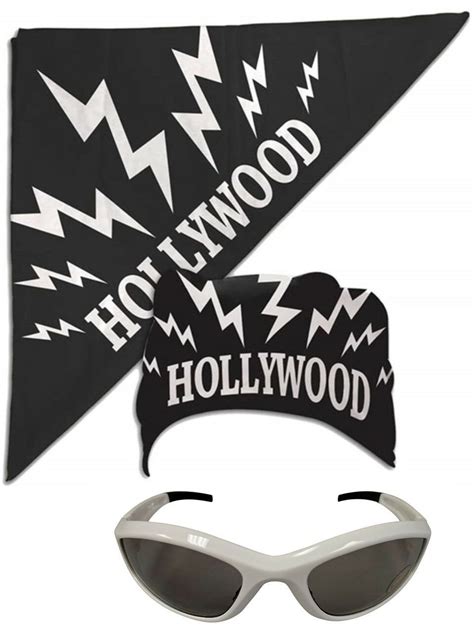 Hollywood Hulk Hogan nWo Costume with Black Bandana and White UV400 Sunglasses for Adults ...